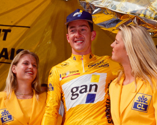 Chris Boardman in the Yellow Jursey at the Tour de France